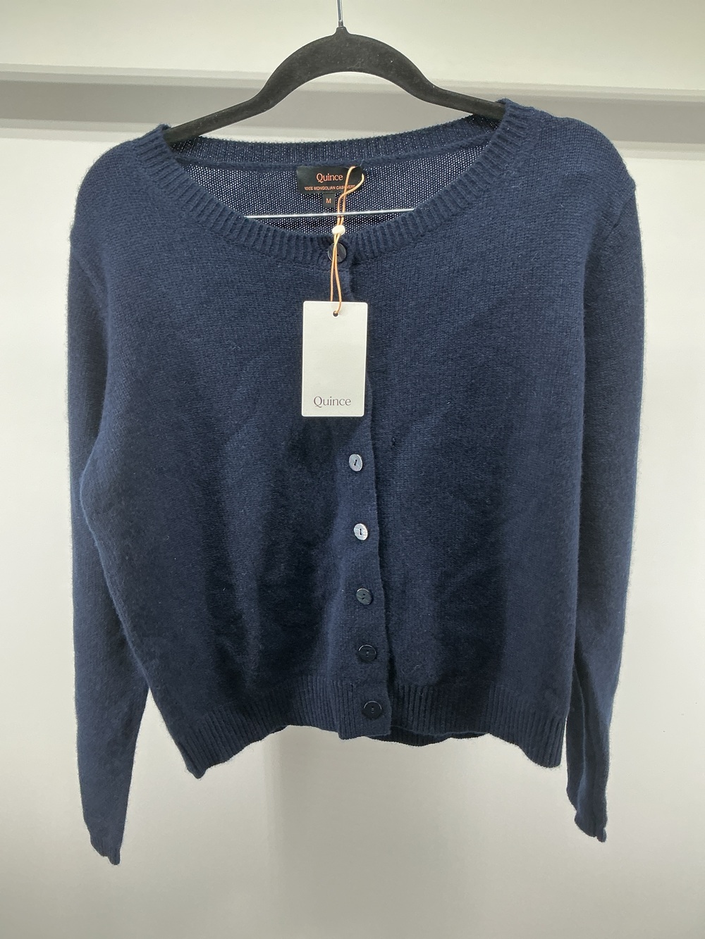 Mongolian Cashmere Cropped Crew Cardigan